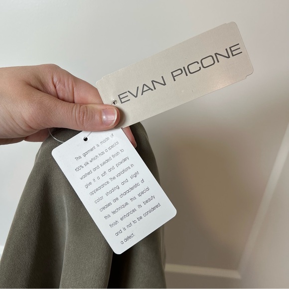 NWT Evan-Picone 1980-90s Pure 100% Silk Pencil Midi Skirt – Greenish Taupe 👡 - Picture 4 of 10